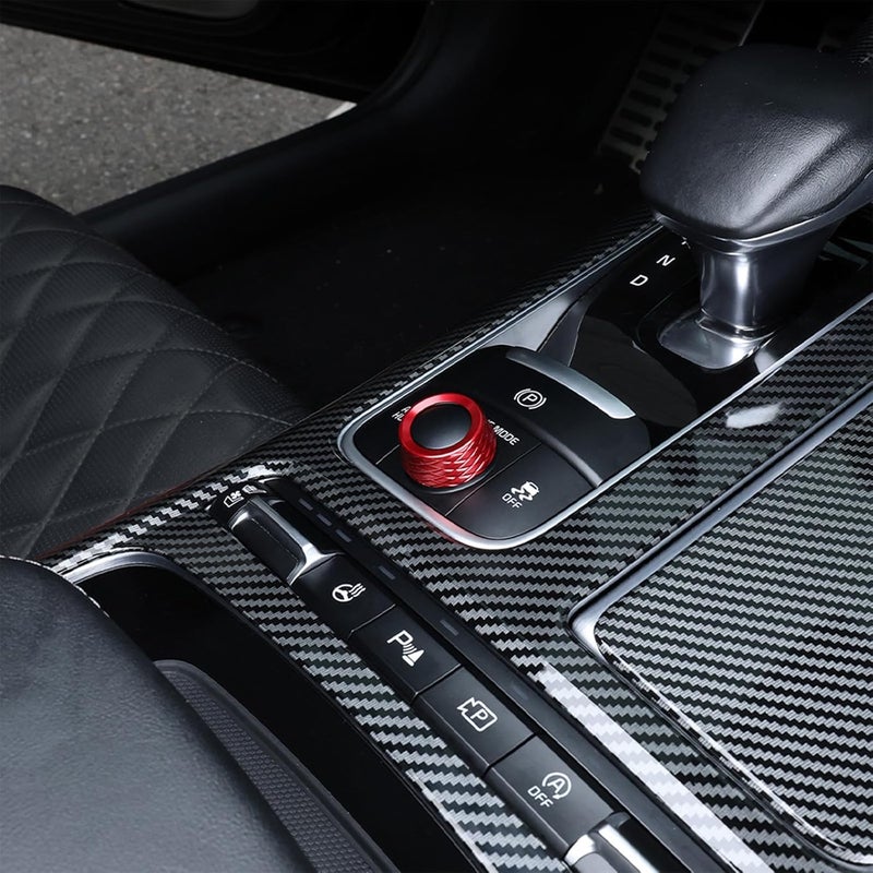 Amzcar Premium Aluminum Alloy Drive Mode Knob Cover Compatible with Kia Stinger 2018-2023 Accessories, Scratch-Proof, Weighted Feel (Red) - Image 2